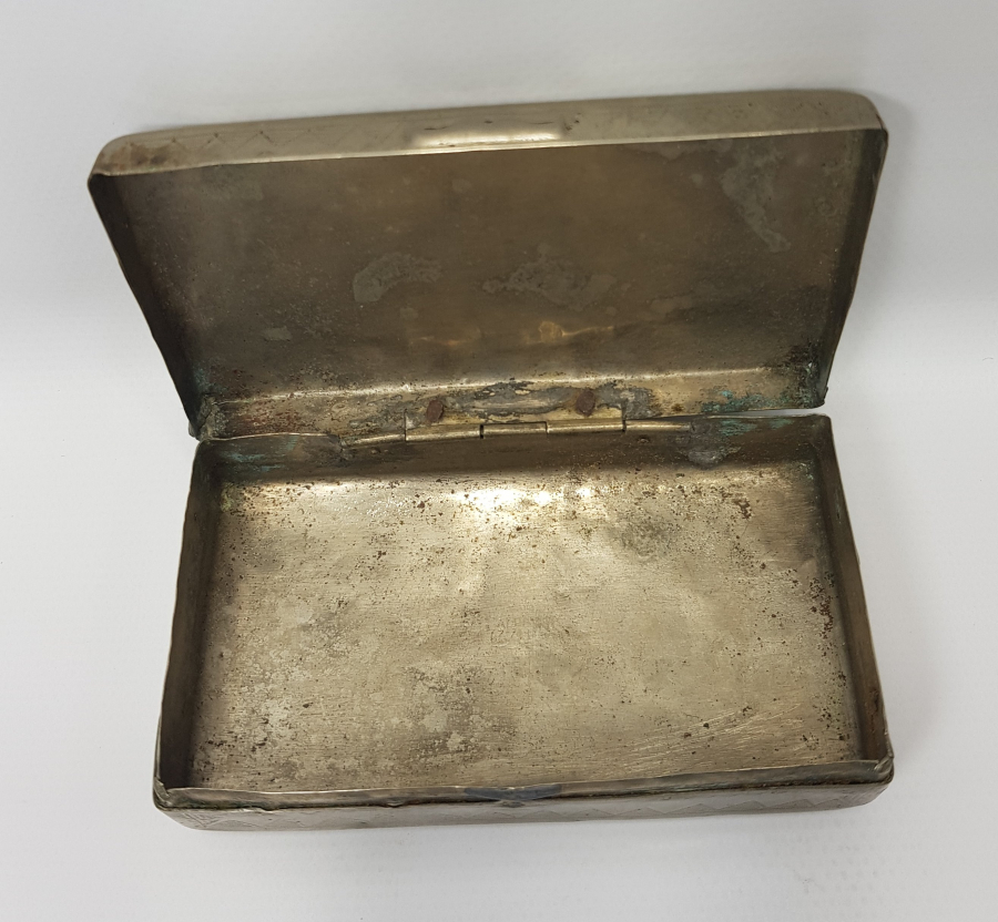 İÇİ OSMANLICA YAZILI ASKER İŞİ TÜTÜN TABAKASI