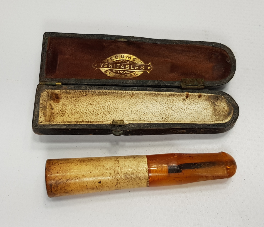 OSMANLI DÖNEMİ ORJİNAL KUTUSUNDA DAMLA KEHRİBAR AĞIZLIK