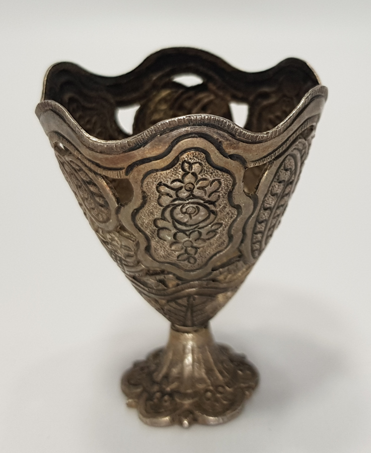 OSMANLI DÖNEMİ SULTAN ABDÜLMECİD HAN TUĞRALI GÜMÜŞ FİNCAN ZARFI