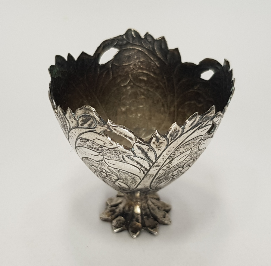 OSMANLI DÖNEMİ KALEM İŞÇİLİKLİ GÜMÜŞ FİNCAN ZARFI