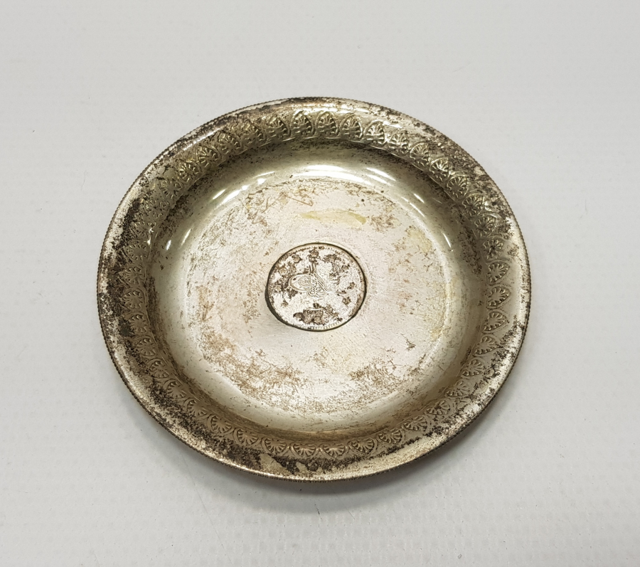 OSMANLI DÖNEMİ SÜLEYMANİYE İŞİ GÜMÜŞ KINA TASI