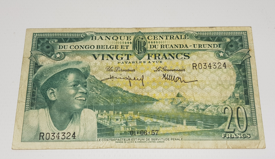 1957 RUANDA 20 FRANK