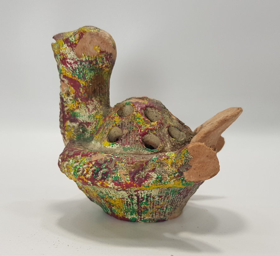 OSMANLI DÖNEMİ ADAPAZARI İŞİ KUŞ FORMLU ÇOK NADİR SERAMİK BUHURDANLIK 