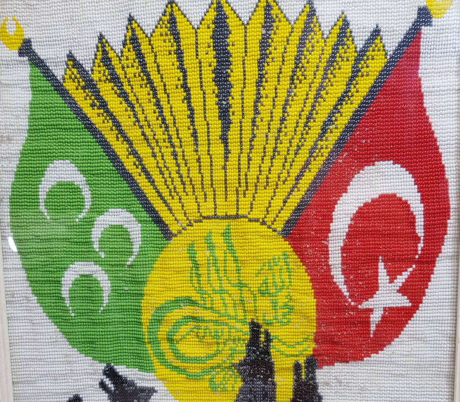 1970-80 LERDEN BONCUK ÖRME BOZKURTLU PANO