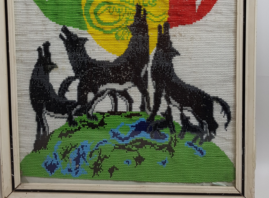 1970-80 LERDEN BONCUK ÖRME BOZKURTLU PANO