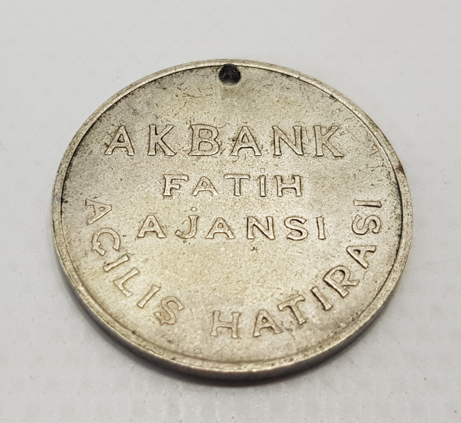 AKBANK FATİH AJANSI AÇILIŞ HATIRASI GÜMÜŞ MADALYON