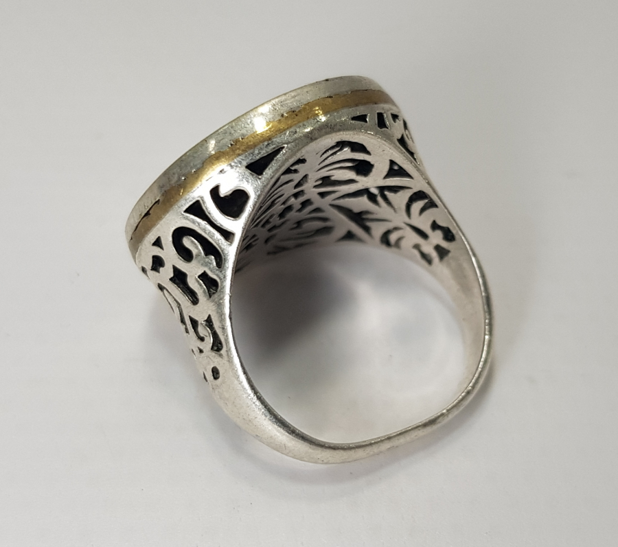 ÜZERİNDE ORJİNAL OSMANLI PARASI BULUNAN ÖZEL YAPIM GÜMÜŞ YÜZÜK