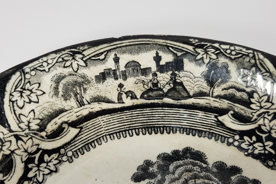 OSMANLI DÖNEMİ BOSPHORUS DAMGALI İSTANBUL MANZARALI PORSELEN TABAK