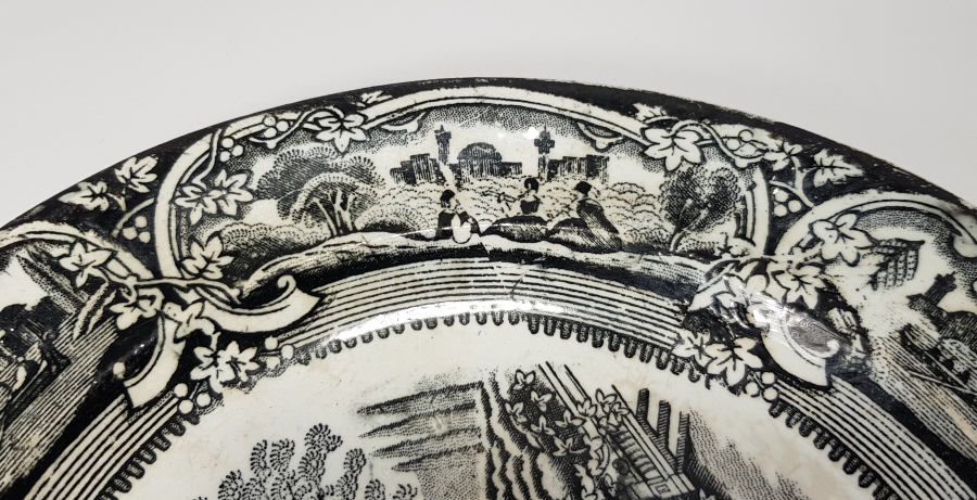 OSMANLI DÖNEMİ BOSPHORUS DAMGALI İSTANBUL MANZARALI PORSELEN TABAK