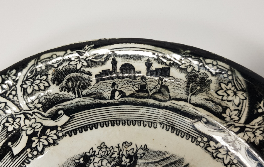 OSMANLI DÖNEMİ BOSPHORUS DAMGALI İSTANBUL MANZARALI PORSELEN TABAK