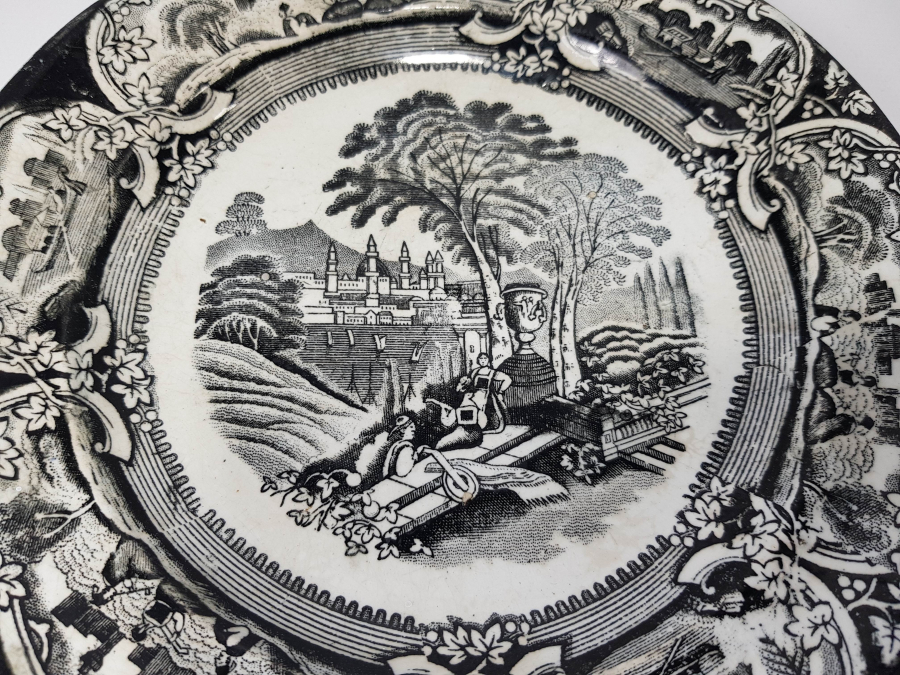 OSMANLI DÖNEMİ BOSPHORUS DAMGALI İSTANBUL MANZARALI PORSELEN TABAK