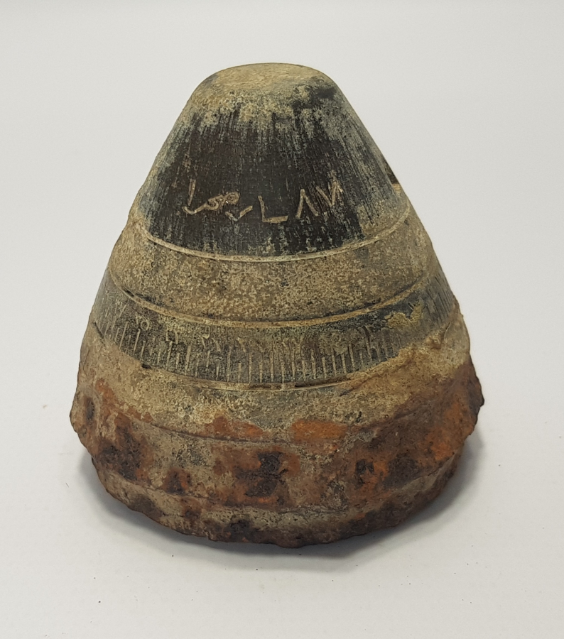 1. DÜNYA SAVAŞI OSMANLICA YAZILI TOP MERMİSİ BAŞLIĞI