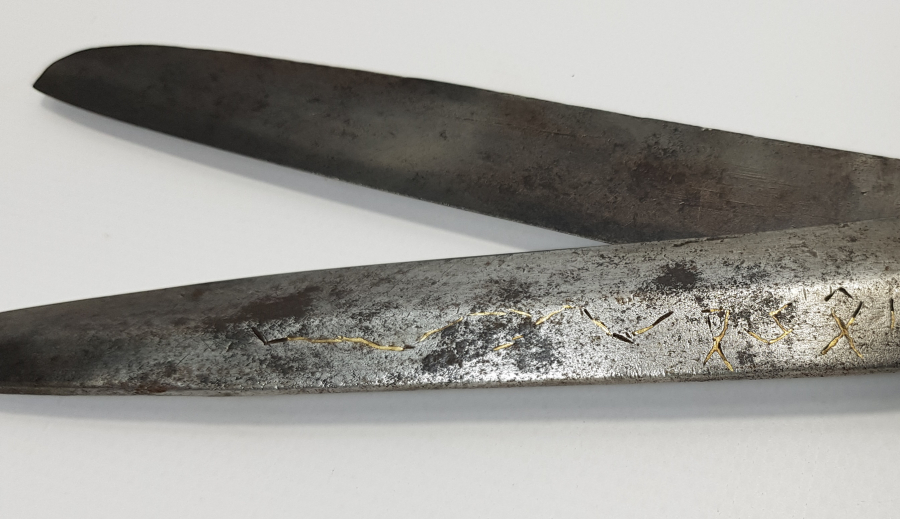 OSMANLI DÖNEMİ EL DÖVME RUMCA YAZILI MAKAS