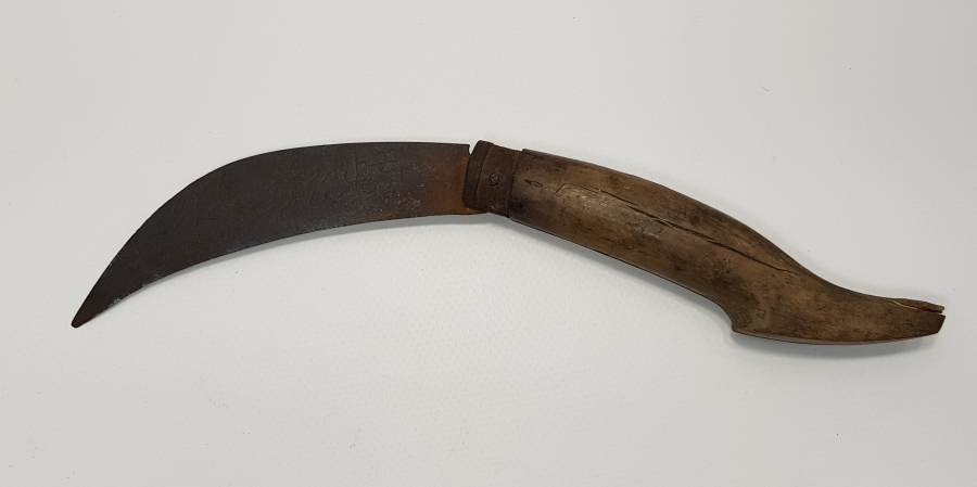 OSMANLICA YEŞİL BURSA YADİGARI YAZILI BAĞ BIÇAĞI