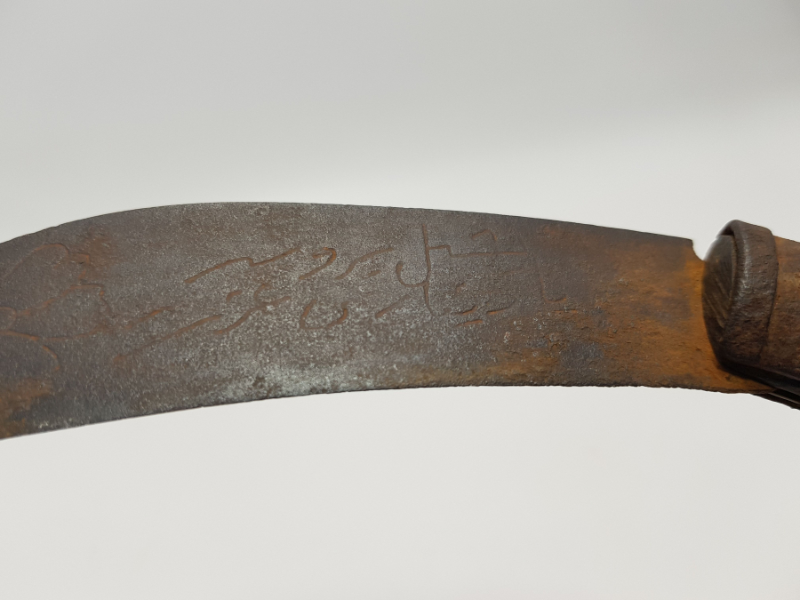 OSMANLICA YEŞİL BURSA YADİGARI YAZILI BAĞ BIÇAĞI