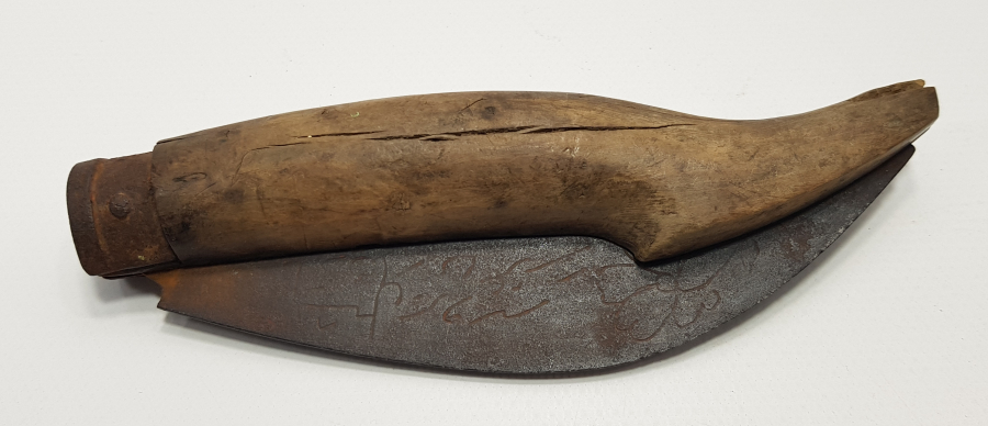 OSMANLICA YEŞİL BURSA YADİGARI YAZILI BAĞ BIÇAĞI