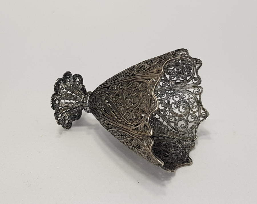 OSMANLI DÖNEMİ TELKARİ İŞÇİLİKLİ GÜMÜŞ FİNCAN ZARFI