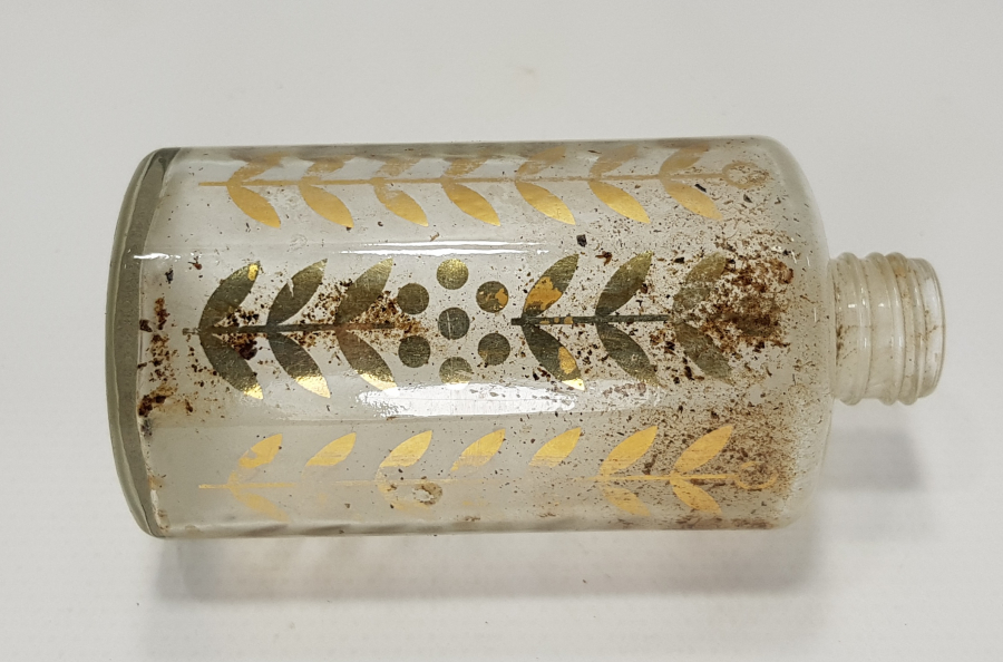 OSMANLI DÖNEMİ ÜZERİ OSMANLICA YAZILI KOKU ŞİŞESİ