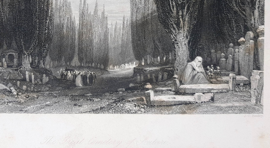 OSMANLI DÖNEMİ ÜSKÜDAR MEZARLIĞI GRAVÜR