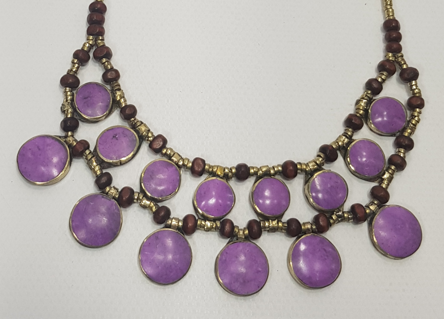 DOĞAL TAŞLARLA SÜSLÜ TÜRKMEN İŞİ GERDANLIK