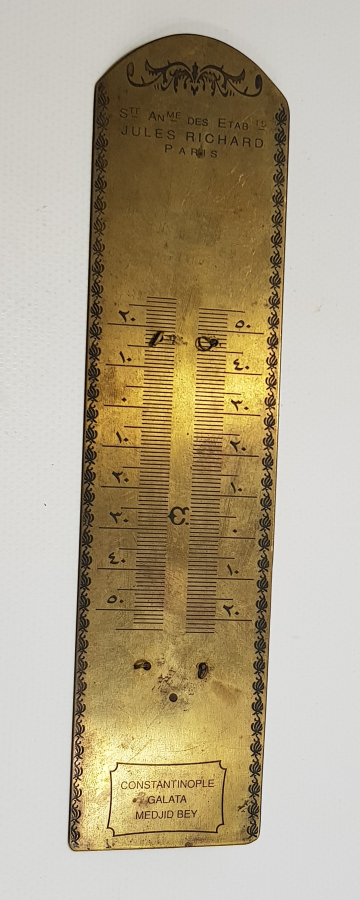 CONSTANTINOPLE GALATA NEDJIP BEY METAL TERMOMETRE