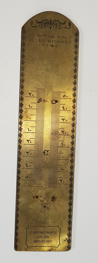 CONSTANTINOPLE GALATA NEDJIP BEY METAL TERMOMETRE