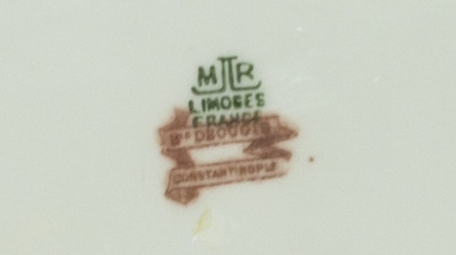 OSMANLI DÖNEMİ LIMOGES CONSTANTINOPLE DAMGALI PORSELEN TABAK