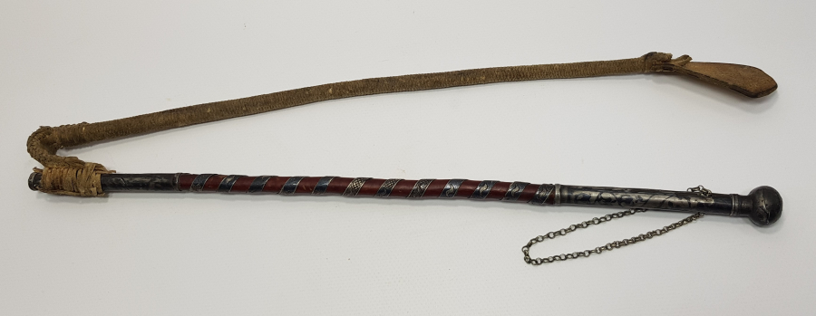 OSMANLI DÖNEMİ SAVATLI GÜMÜŞ AĞA KAMÇISI - GÜMÜŞ KIRBAÇ