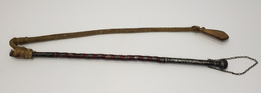 OSMANLI DÖNEMİ SAVATLI GÜMÜŞ AĞA KAMÇISI - GÜMÜŞ KIRBAÇ