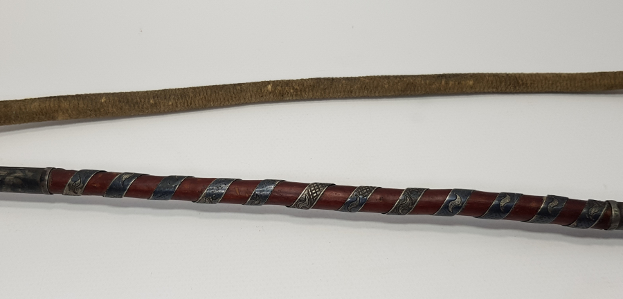 OSMANLI DÖNEMİ SAVATLI GÜMÜŞ AĞA KAMÇISI - GÜMÜŞ KIRBAÇ