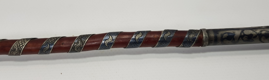 OSMANLI DÖNEMİ SAVATLI GÜMÜŞ AĞA KAMÇISI - GÜMÜŞ KIRBAÇ