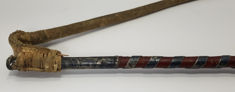 OSMANLI DÖNEMİ SAVATLI GÜMÜŞ AĞA KAMÇISI - GÜMÜŞ KIRBAÇ