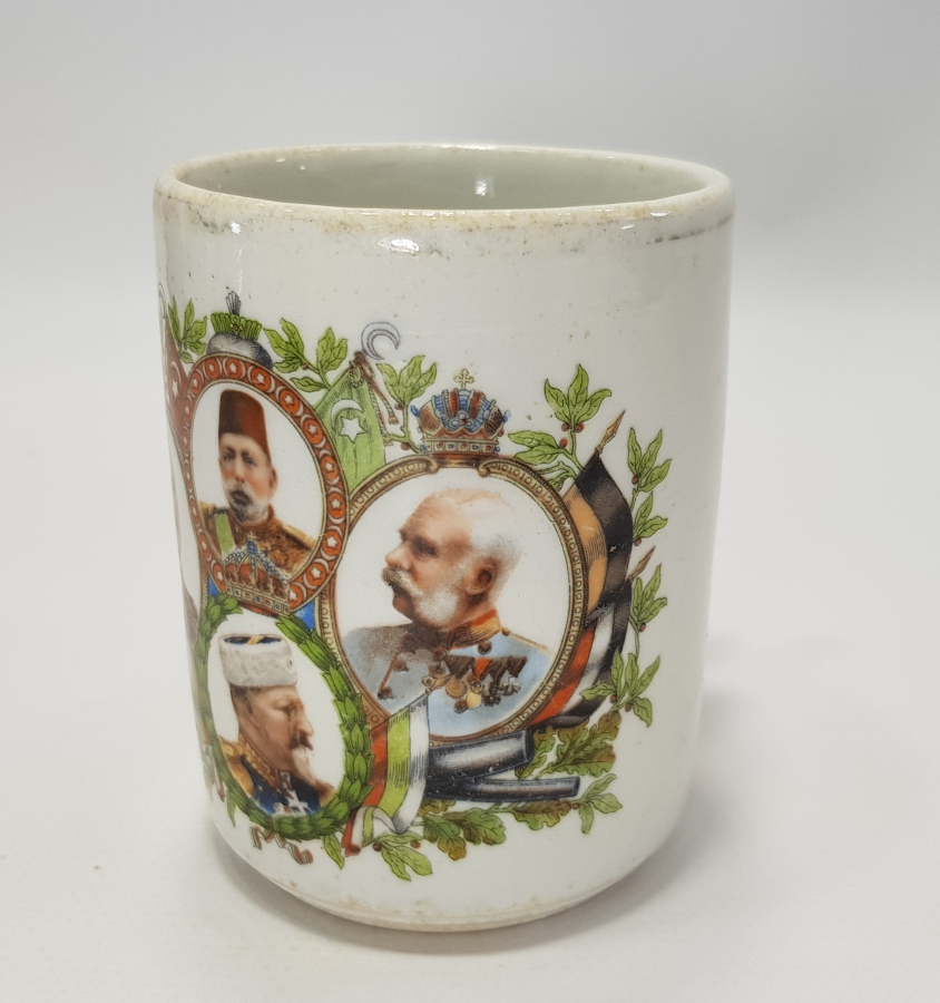 1. DÜNYA SAVAŞI OSMANLI İTTİFAK LİDERLERİ GÖRSELLİ PORSELEN KUPA - BARDAK