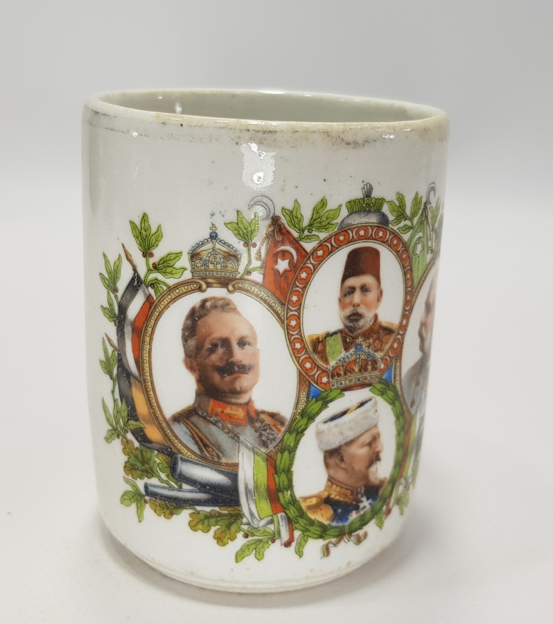 1. DÜNYA SAVAŞI OSMANLI İTTİFAK LİDERLERİ GÖRSELLİ PORSELEN KUPA - BARDAK