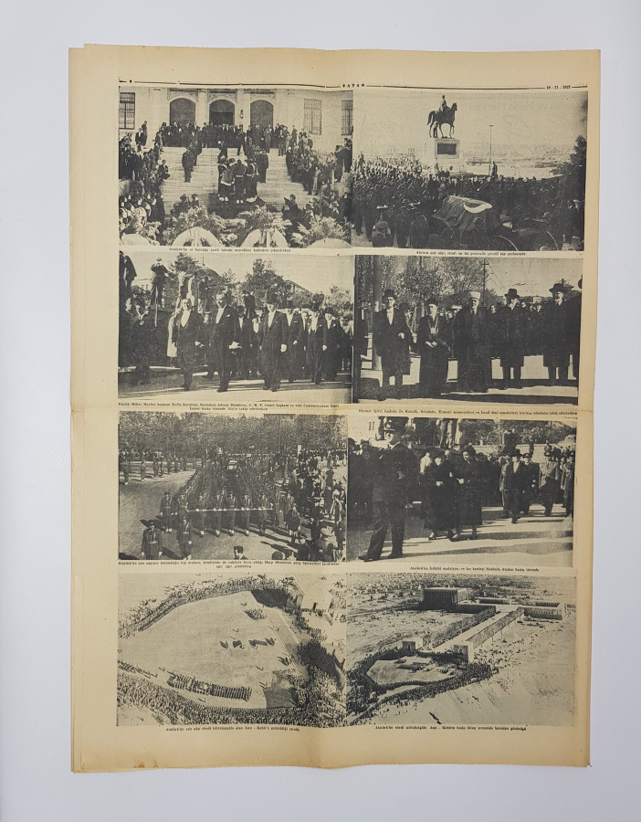 11 KASIM 1953 VATAN GAZETESİ: ATATÜRK'ÜN NAAŞI DÜN EBEDİ MEDFENİNE KONDU