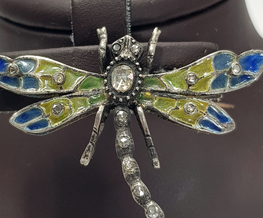 ANTİKA MİNELİ YUSUFCUK FORMUNDA ELMAS BROŞ