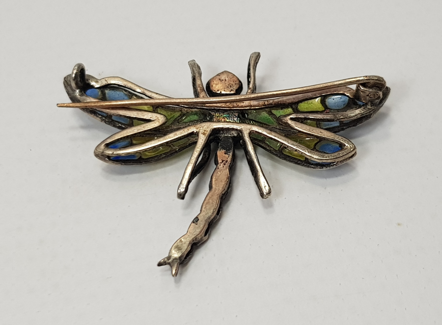 ANTİKA MİNELİ YUSUFCUK FORMUNDA ELMAS BROŞ