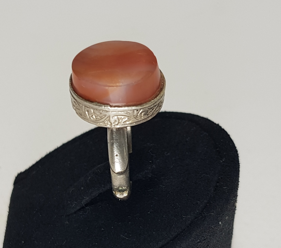 OSMANLI DÖNEMİ AKİK TAŞLI GÜMÜŞ YÜZÜK