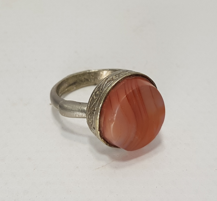 OSMANLI DÖNEMİ AKİK TAŞLI GÜMÜŞ YÜZÜK