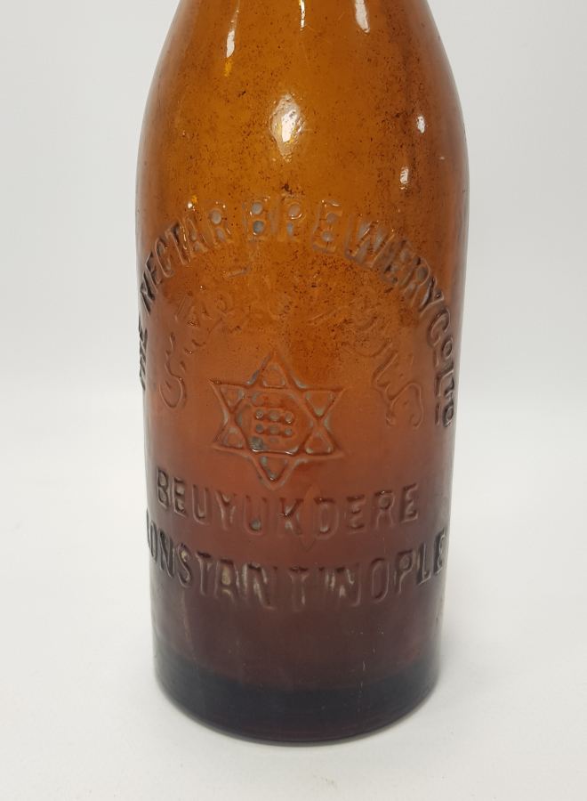 OSMANLI DÖNEMİ NEKTAR BİRA ŞİŞESİ: THE NECTAR BREWERY Co LTD BEUYUKDERE CONSTANTINOPLE