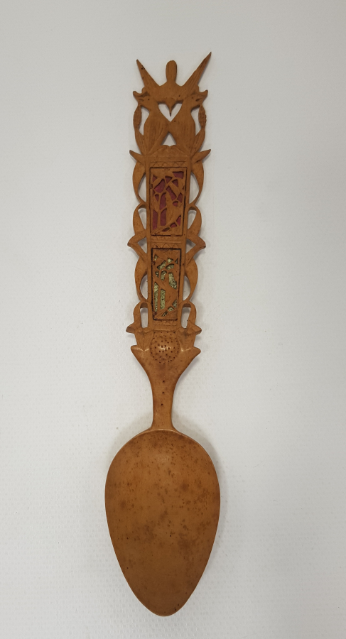 OSMANLI DÖNEMİ RUM İŞİ İZMİR YAPIMI AHŞAP KAŞIK - NADİR 