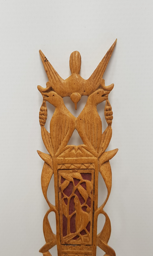 OSMANLI DÖNEMİ RUM İŞİ İZMİR YAPIMI AHŞAP KAŞIK - NADİR 