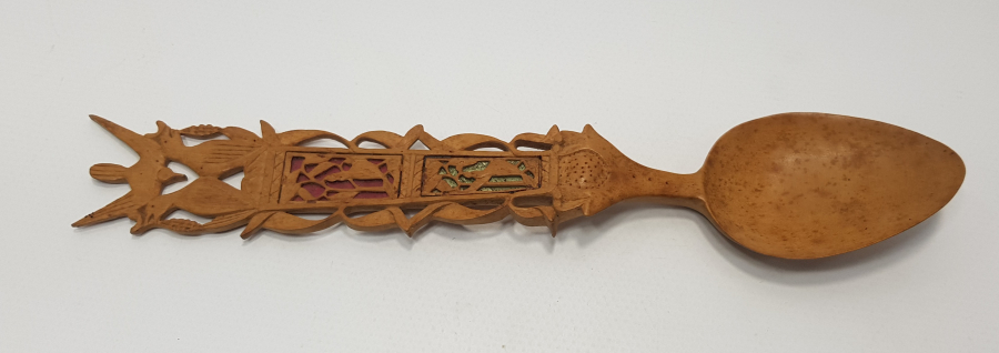 OSMANLI DÖNEMİ RUM İŞİ İZMİR YAPIMI AHŞAP KAŞIK - NADİR 