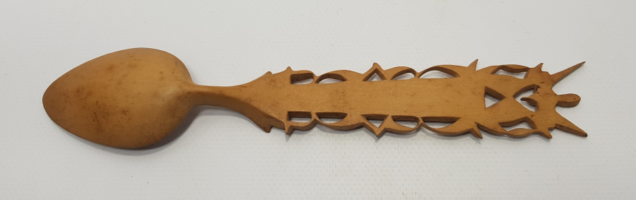 OSMANLI DÖNEMİ RUM İŞİ İZMİR YAPIMI AHŞAP KAŞIK - NADİR 