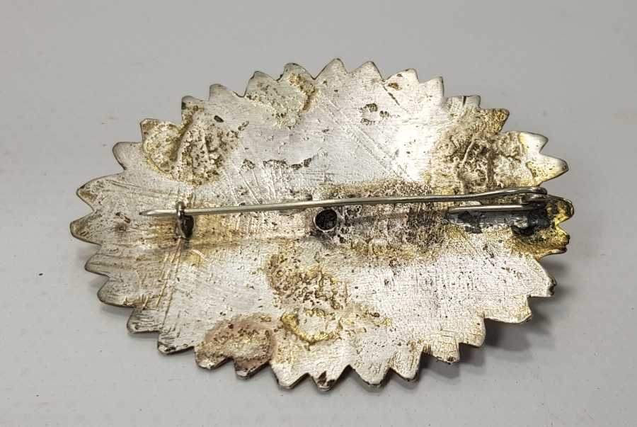 OSMANLI DÖNEMİ ŞEMSE FORMLU GÜMÜŞ BROŞ