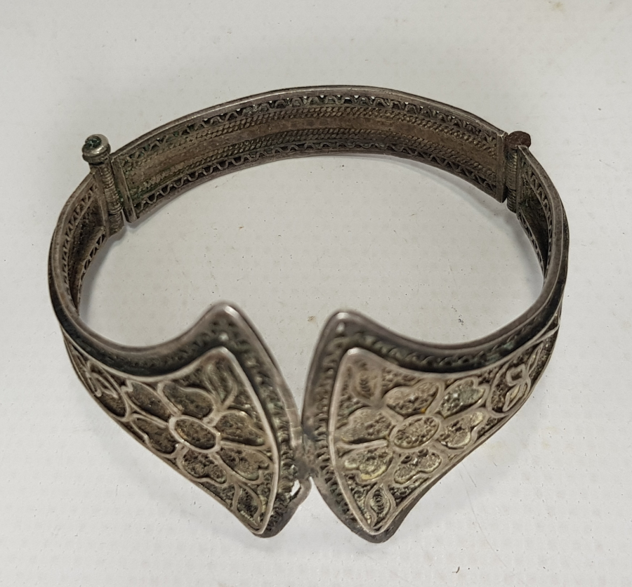 OSMANLI DÖNEMİ TAMAMI EL İŞÇİLİĞİ TELKARİ GÜMÜŞ BİLEZİK