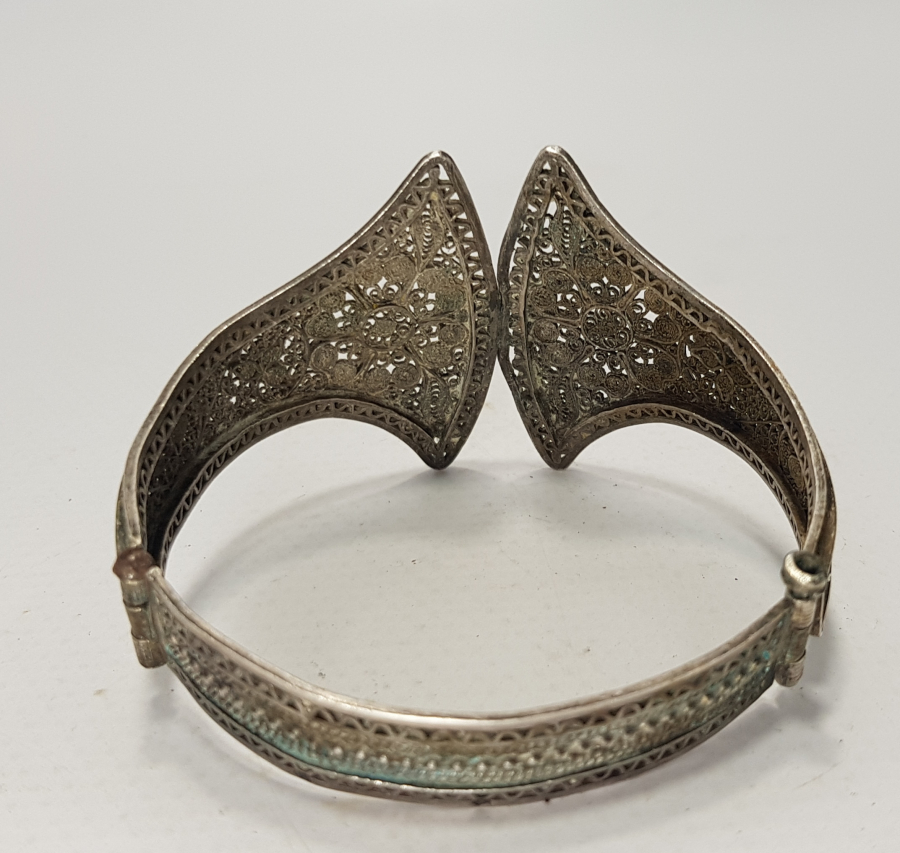 OSMANLI DÖNEMİ TAMAMI EL İŞÇİLİĞİ TELKARİ GÜMÜŞ BİLEZİK