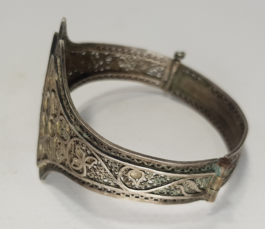 OSMANLI DÖNEMİ TAMAMI EL İŞÇİLİĞİ TELKARİ GÜMÜŞ BİLEZİK