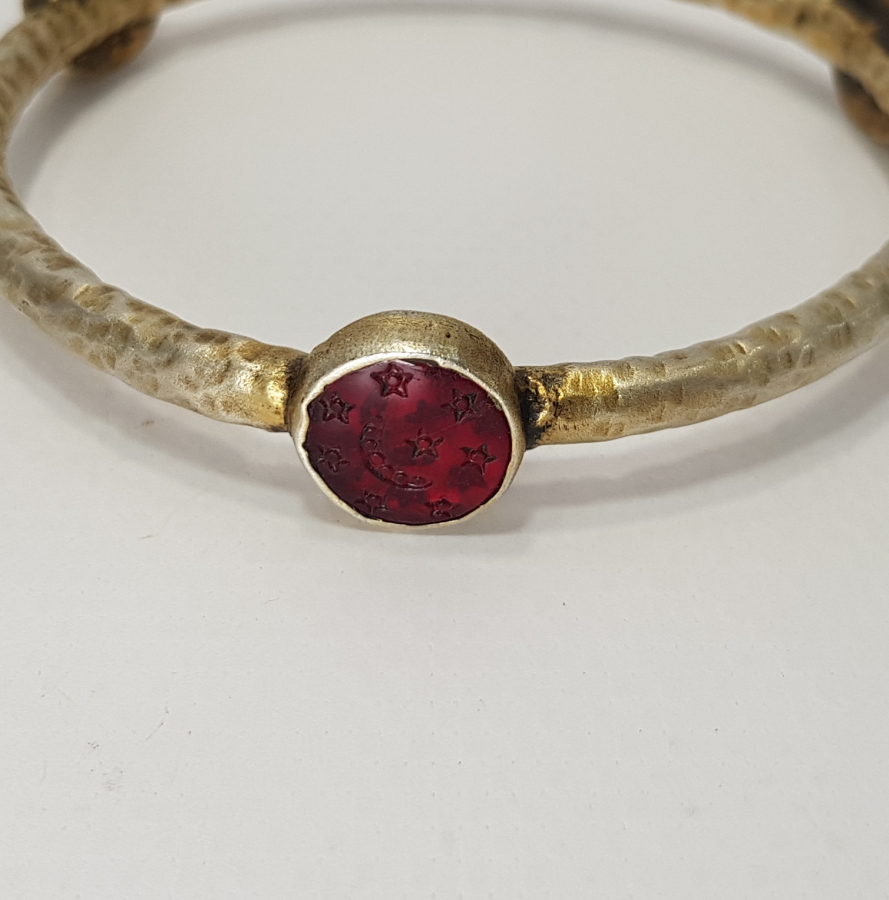 ÖZEL YAPIM AY YILDIZLI GÜMÜŞ BİLEKLİK