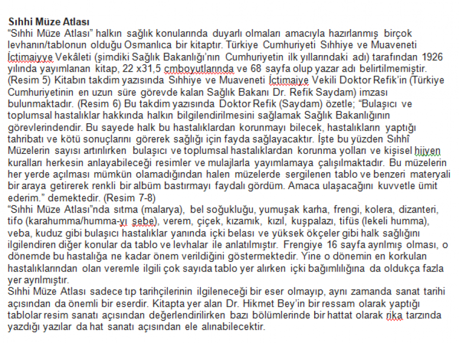 1926 YILI OSMANLICA SIHHİ MÜZE ATLASI - ÇOK NADİR 